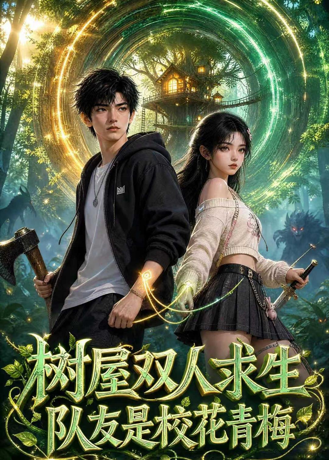 树屋双人求生：队友是校花青梅(全集)